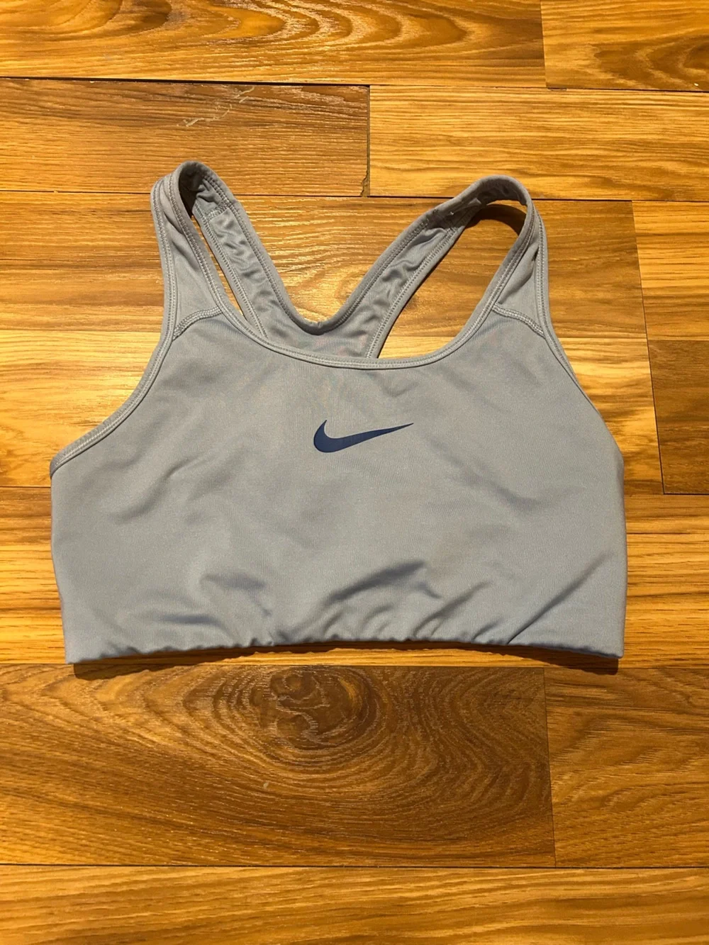 Nike Light blue Racerback Sports Bra with Navy Swoosh